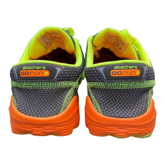 Skechers GOrun2 Men's US 10 Grey neon green orange running minimalist shoes - Picture 7 of 9